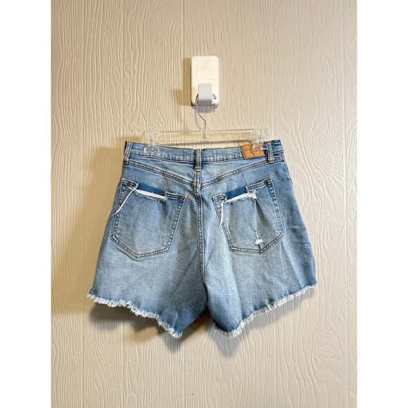 Abercrombie & Fitch  • Dad Short Hi Rise Light Wash Distressed Denim Short Sz 29 - Picture 5 of 5